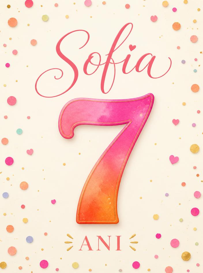 Invitație digitală botez — model Confetti